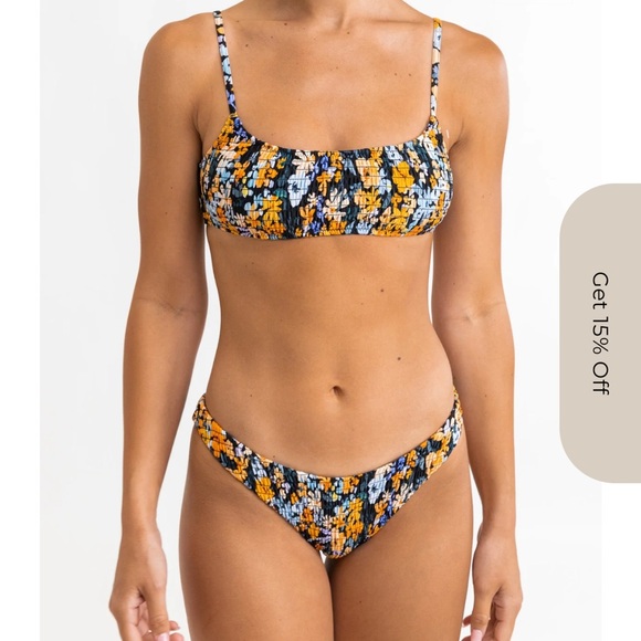 Rhythm Floral Smocked Bikini - Picture 2 of 7